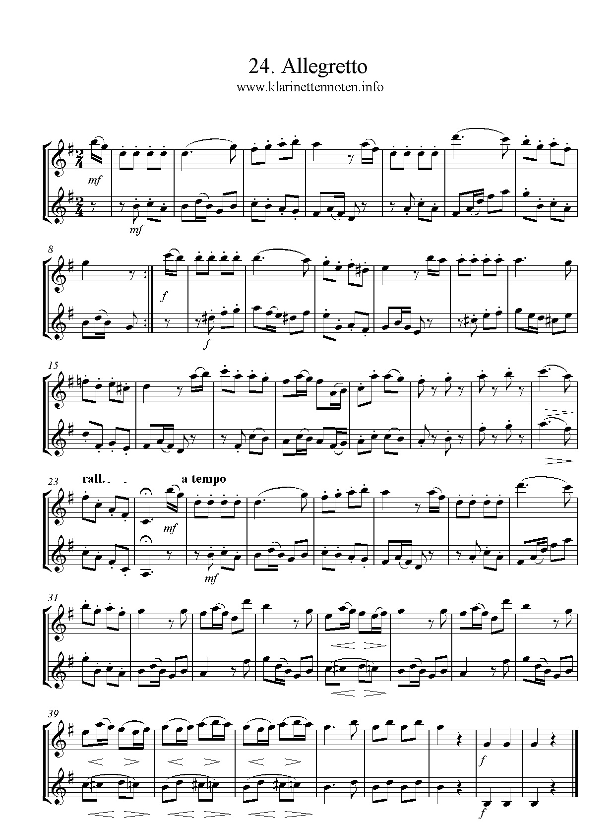 24 instruktive Duette- Joseph Küffner -24 Allegretto